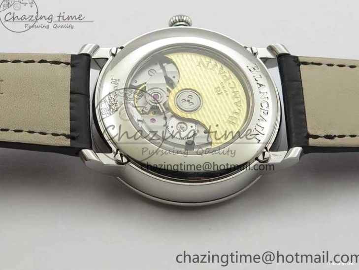 0311 MultiPurpose Villeret 6654 SS Complicated Function OMF 1:1 Best Edition White Dial on Black Leather Strap A6654 V 7901